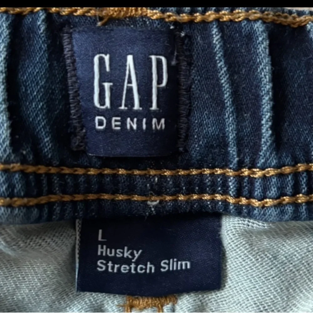 GAP Kids Husky Stretch Slim Dark Blue Straight Jeans Size Large (10-11)